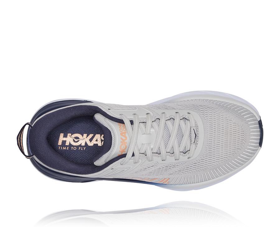 Hoka One One Hardloopschoenen Dames - Bondi 7 - Grijs/Zwart - UM6172430